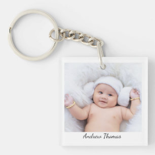 Two-Photo with Name Key Ring