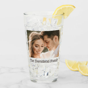 Two Photos and Personalised 16oz Pint Glass