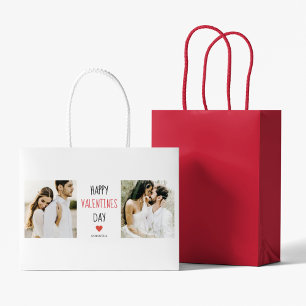 Two Photos Happy Valentines Day Couple Gift Large Gift Bag
