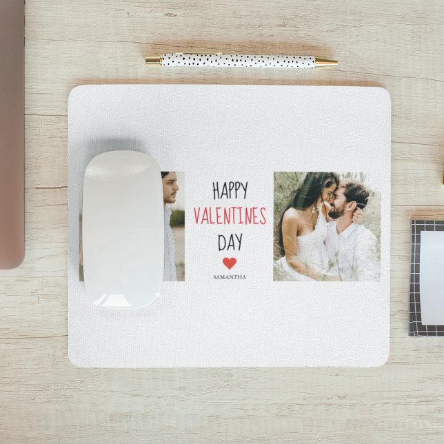 Two Photos | Happy Valentines Day | Couple Gift Mouse Pad (Creator Uploaded)