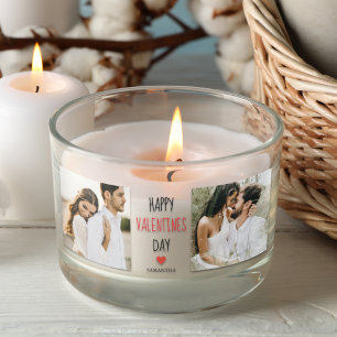 Two Photos Happy Valentines Day Couple Gift Rectangular Sticker