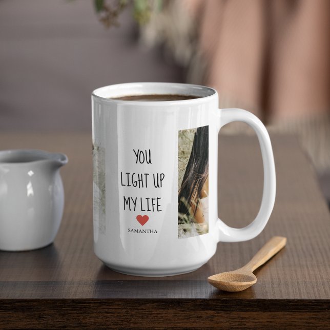 Two Photos | Happy Valentines Day | Romantic Quote Coffee Mug (Creator Uploaded)