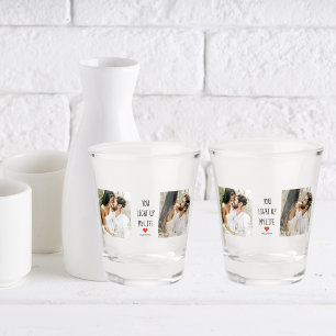 Two Photos   Happy Valentines Day   Romantic Quote Shot Glass