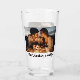 Two Photos Personalised Custom 16oz Pint Glass
