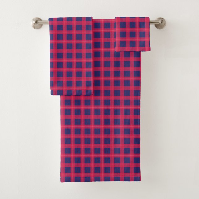 Two-piece towel set with a bold pink and blue  (Creator Uploaded)