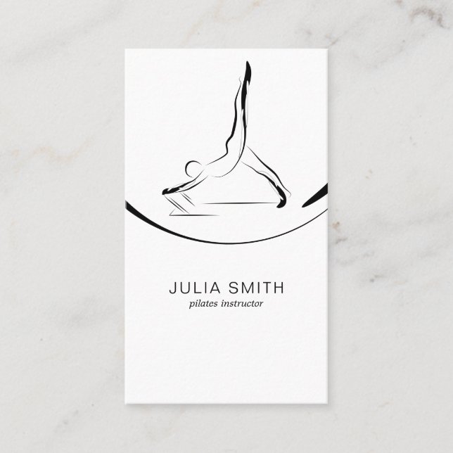 Two Pilates Poses on the Reformer  Business Card (Front)