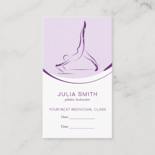 Two Pilates Poses on the Reformer   Colour Business Card