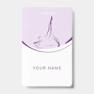 Two Pilates Poses on the Reformer Colour ID Badge