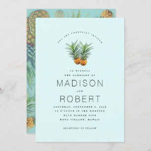 Two Pineapples Hawaiian Theme Wedding Invitations