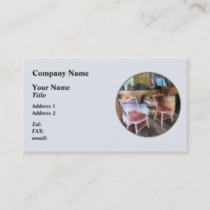 Two Pink Chairs In General Store Business Card