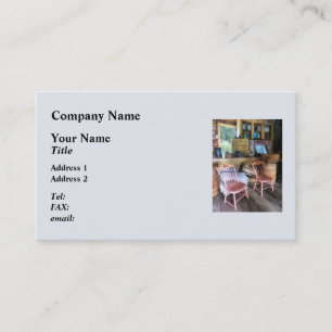 Two Pink Chairs In General Store Business Card