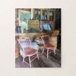 Two Pink Chairs In General Store Jigsaw Puzzle