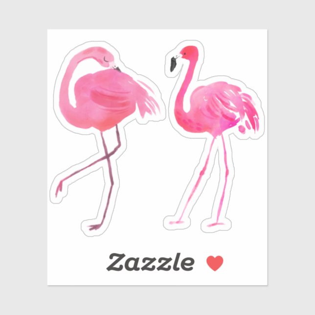 Two Pink Flamingos Illustration (Sheet)