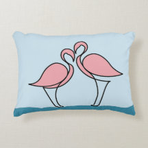 Two Pink Flamingos on Water