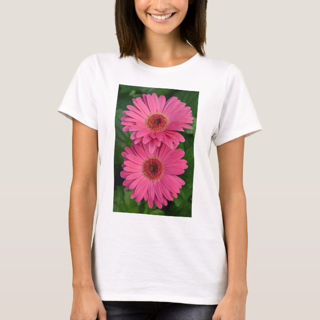 Two pink gerber flowers T-Shirt (Front)