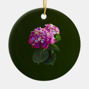 Two Pink Hydrangea Ceramic Tree Decoration