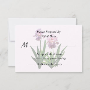 Two Pink Irises RSVP Card