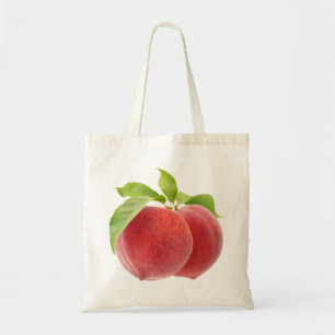 Two pink peaches tote bag