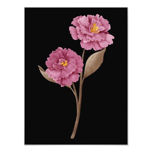 Two Pink Peonies Photo Print (Front)