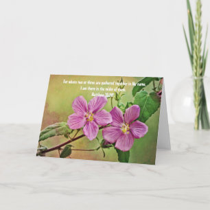 Two Pink Rose Flowers Bible Verse Note Card