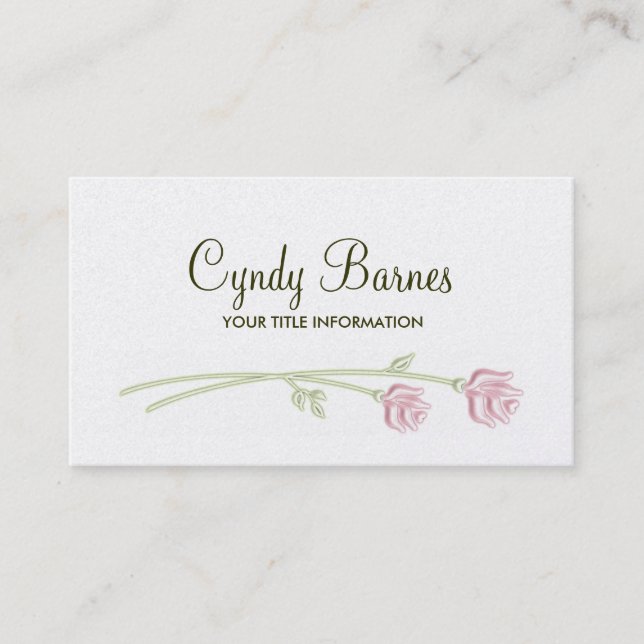 Two Pink Roses Business Card (Front)