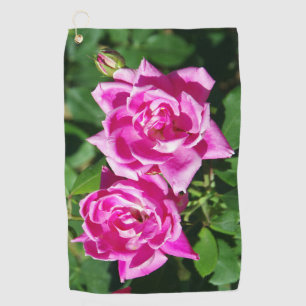 Two Pink Roses golf towel