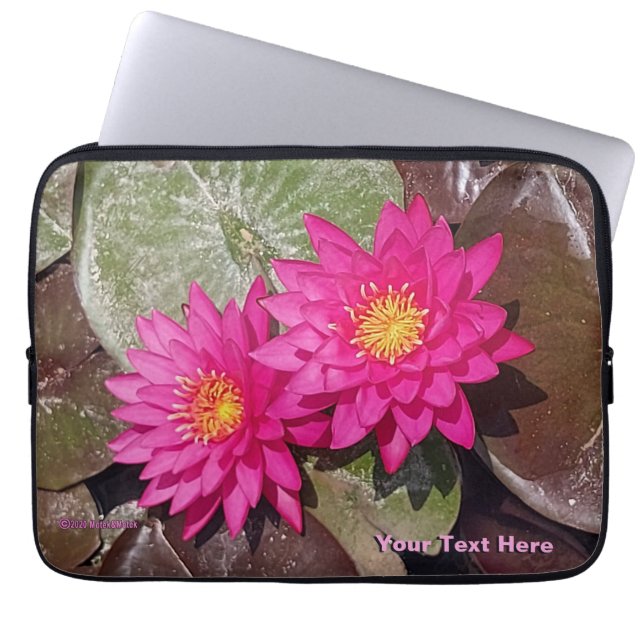 Two Pink Water Lilies Laptop Sleeve (Front)