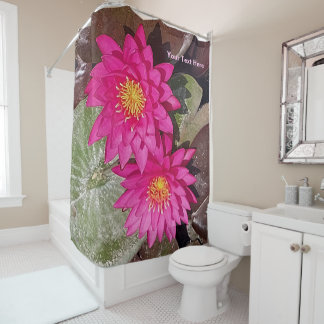 Two Pink Water Lilies Shower Curtain