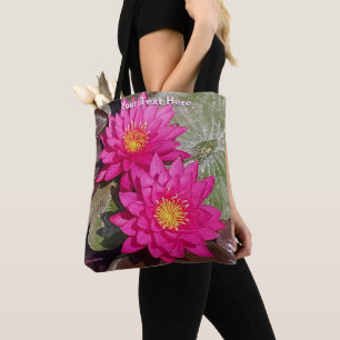 Two Pink Water Lilies Tote Bag