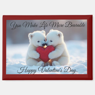 Two Polar Bear Cubs Valentine Magnet