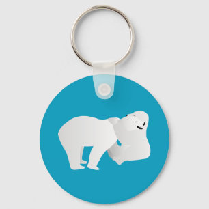Two polar bears key ring