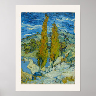 Two Poplars by Van Gogh - Provence Landscape Poster