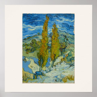 Two Poplars by Van Gogh - Square Poster