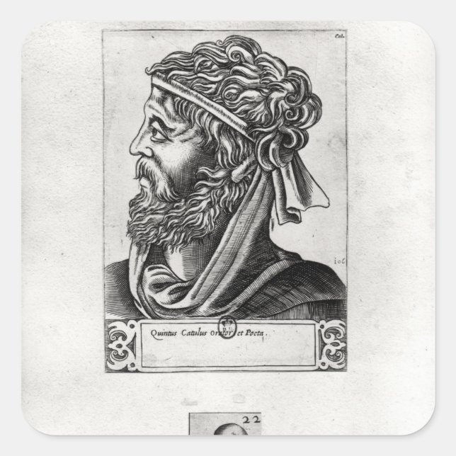 Two portraits of Catullus Square Sticker (Front)