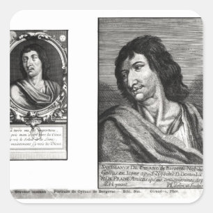Two portraits of Savinien Cyrano de Bergerac Square Sticker