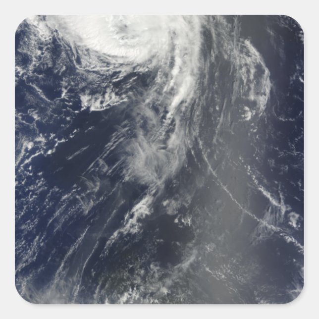 Two powerful storms span the Atlantic Ocean Square Sticker (Front)