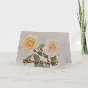 Two Pretty Roses Birthday Greeting Card