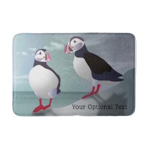 Two Puffins Design Bath Mat