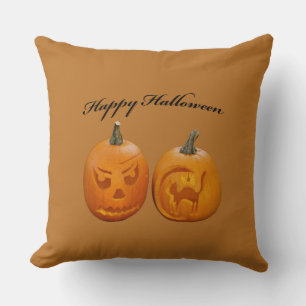 Two Pumpkin Happy Halloween Cushion