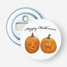 Two Pumpkins Happy Halloween Bottle Opener