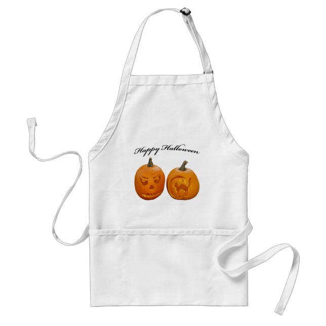 Two Pumpkins Happy Halloween Standard Apron (Front)