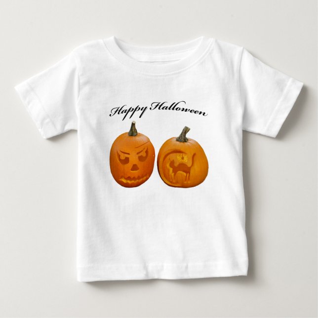 Two Pumpkins Happy Halloween T-Shirt (Front)
