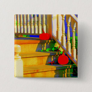'Two Pumpkins' Square Button