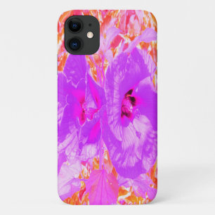 Two Purple and Hot Pink Plum Crazy Hibiscus Case-Mate iPhone Case