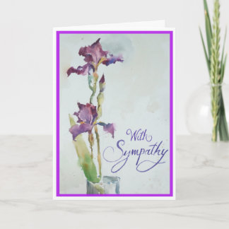 Two Purple Iris Sympathy Card