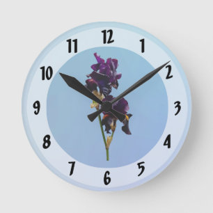 Two Purple Irises Square Wall Clock
