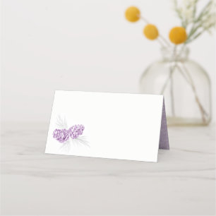 Two purple pine cones drawing art place cards