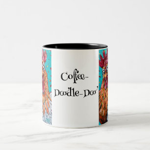 Two Quirky Roosters Two-Tone Coffee Mug