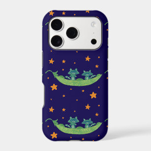 Two Raccoons in a Pea Pod Whimsical Folk Art