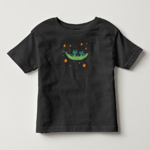 Two Raccoons in a Pea Pod Whimsical Folk Art Toddler T-Shirt